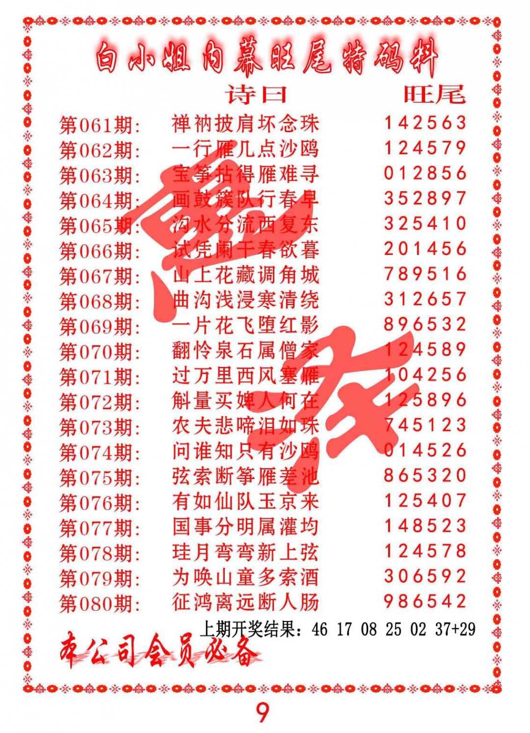 062期内幕旺尾特码料[图]