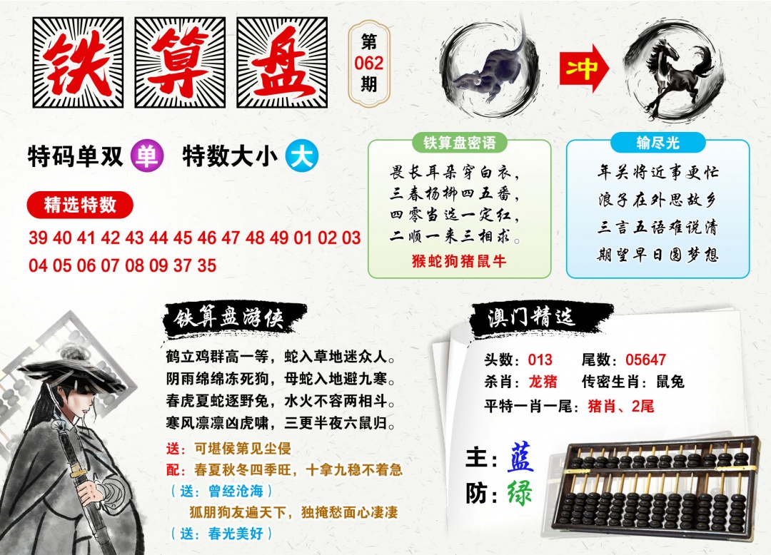 062期澳门铁算盘[图]