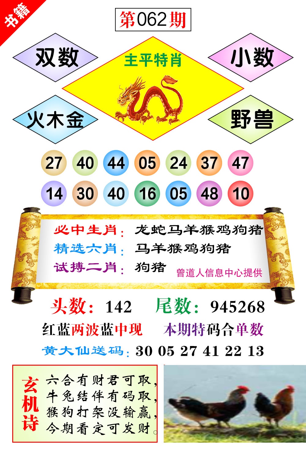 062期澳门济公十八码[图]