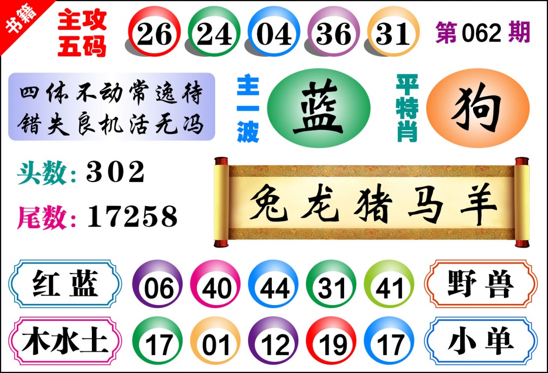 062期澳门主攻五码[图]