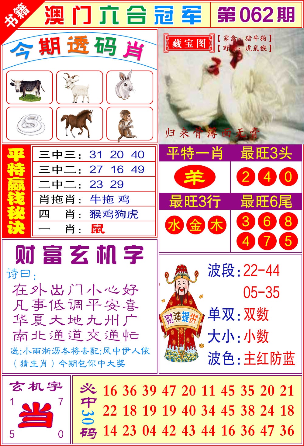 062期澳门六合冠军[图]