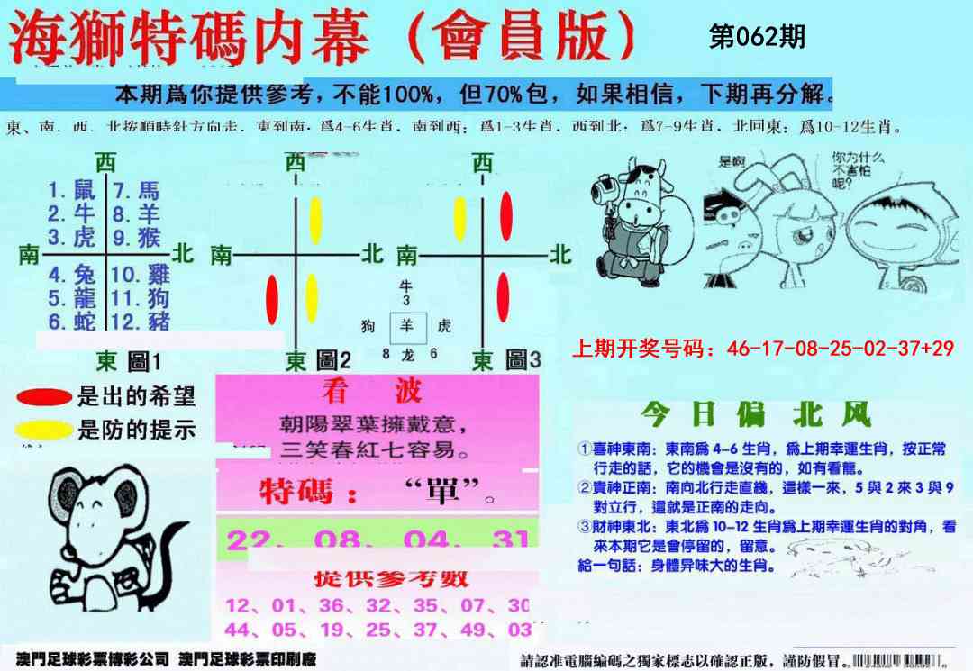 062期另版海狮特码内幕报[图]