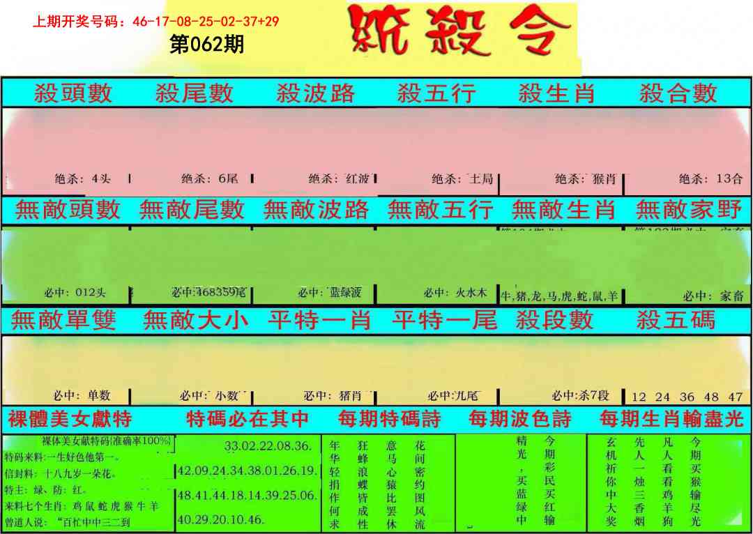 062期统杀令[图]