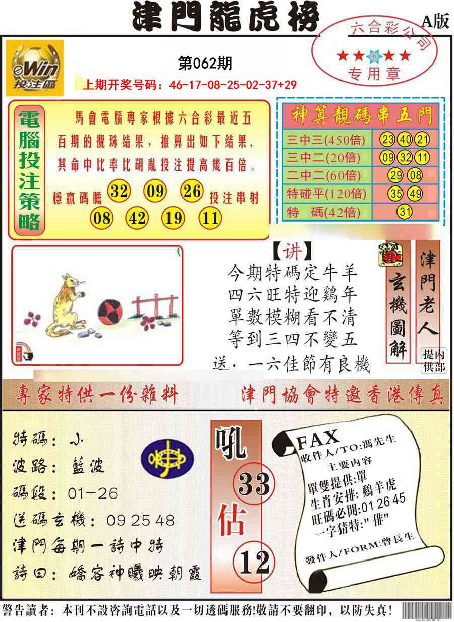 062期津门龙虎榜A[图]