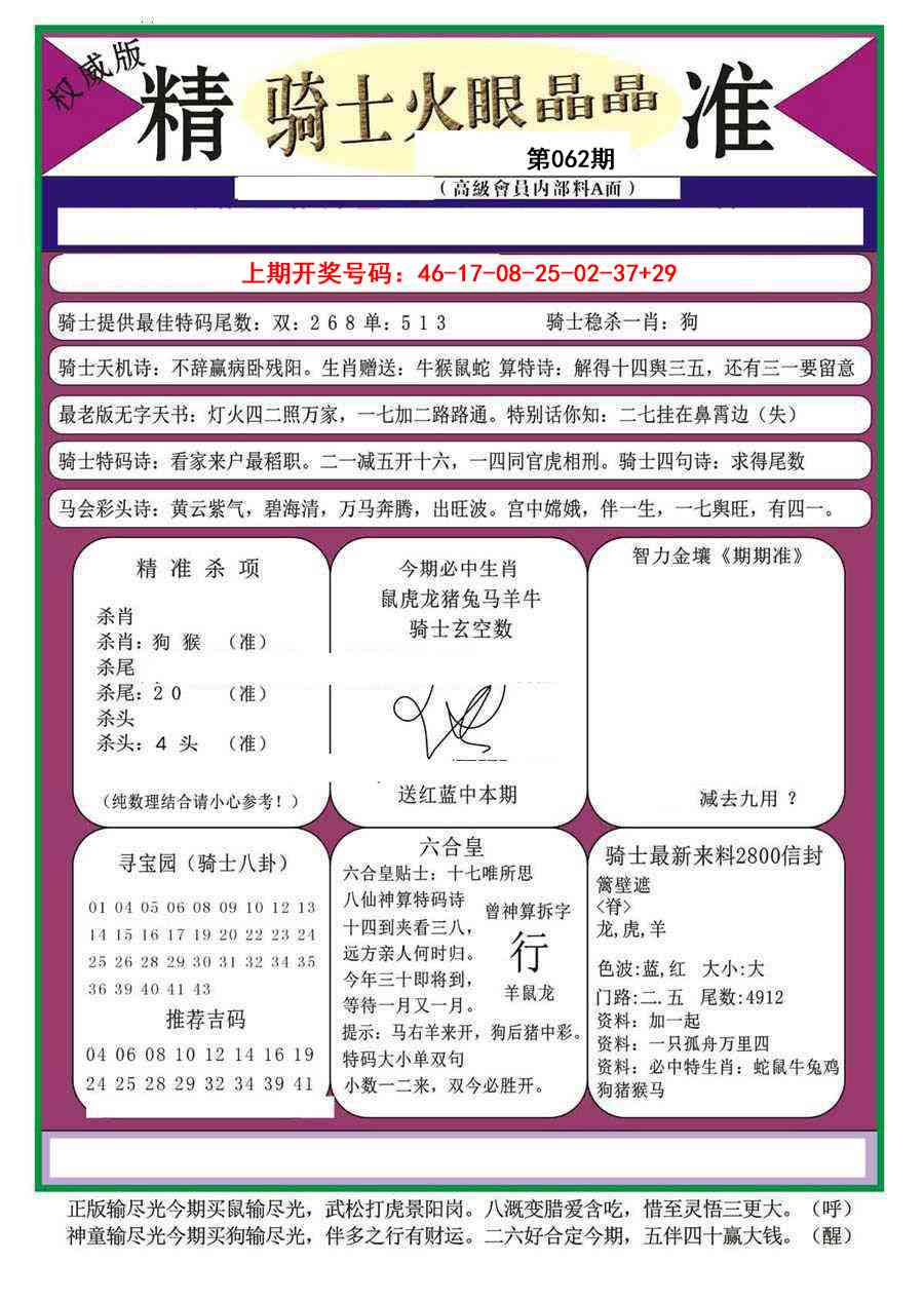 062期骑士火眼晶晶（正）[图]